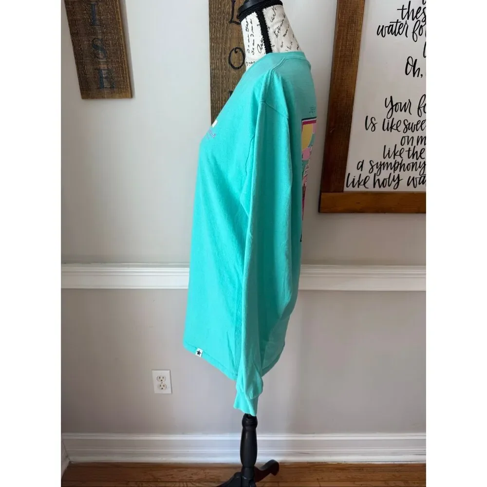 Simply Southern Women's Relaxed Fit Long Sleeve Graphic Tee Seafoam Green Medium